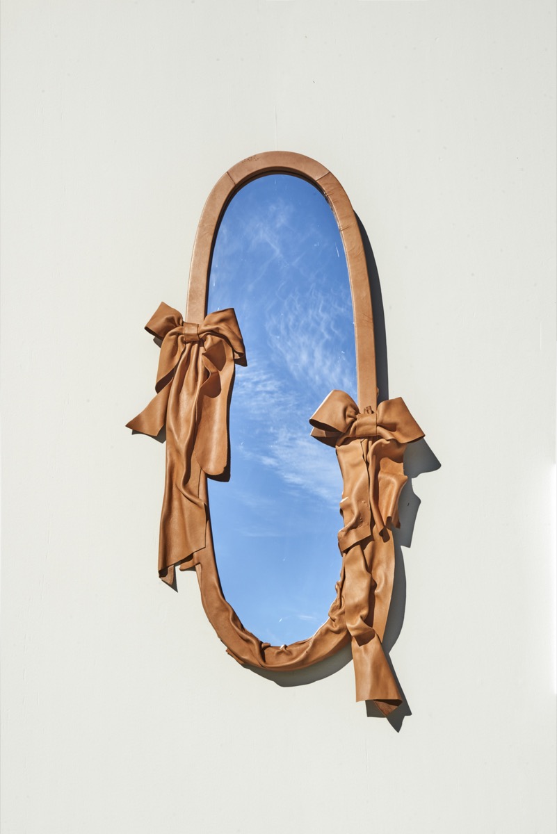 Custom leather mirror using traditional techniques