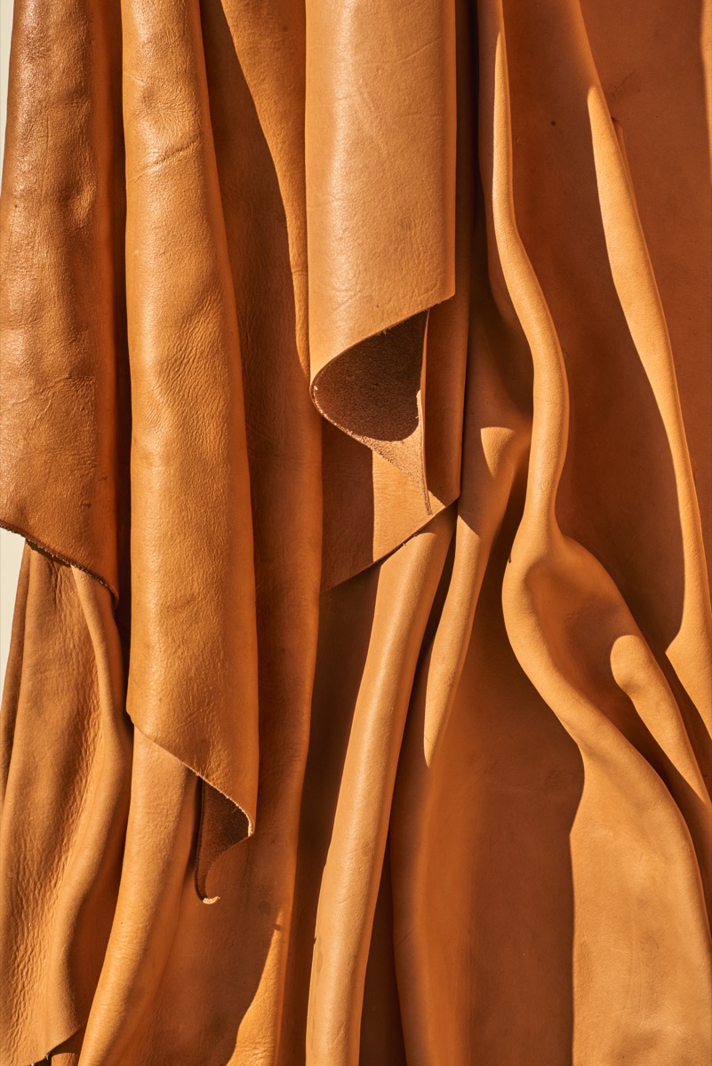 Medieval-inspired leather lighting design