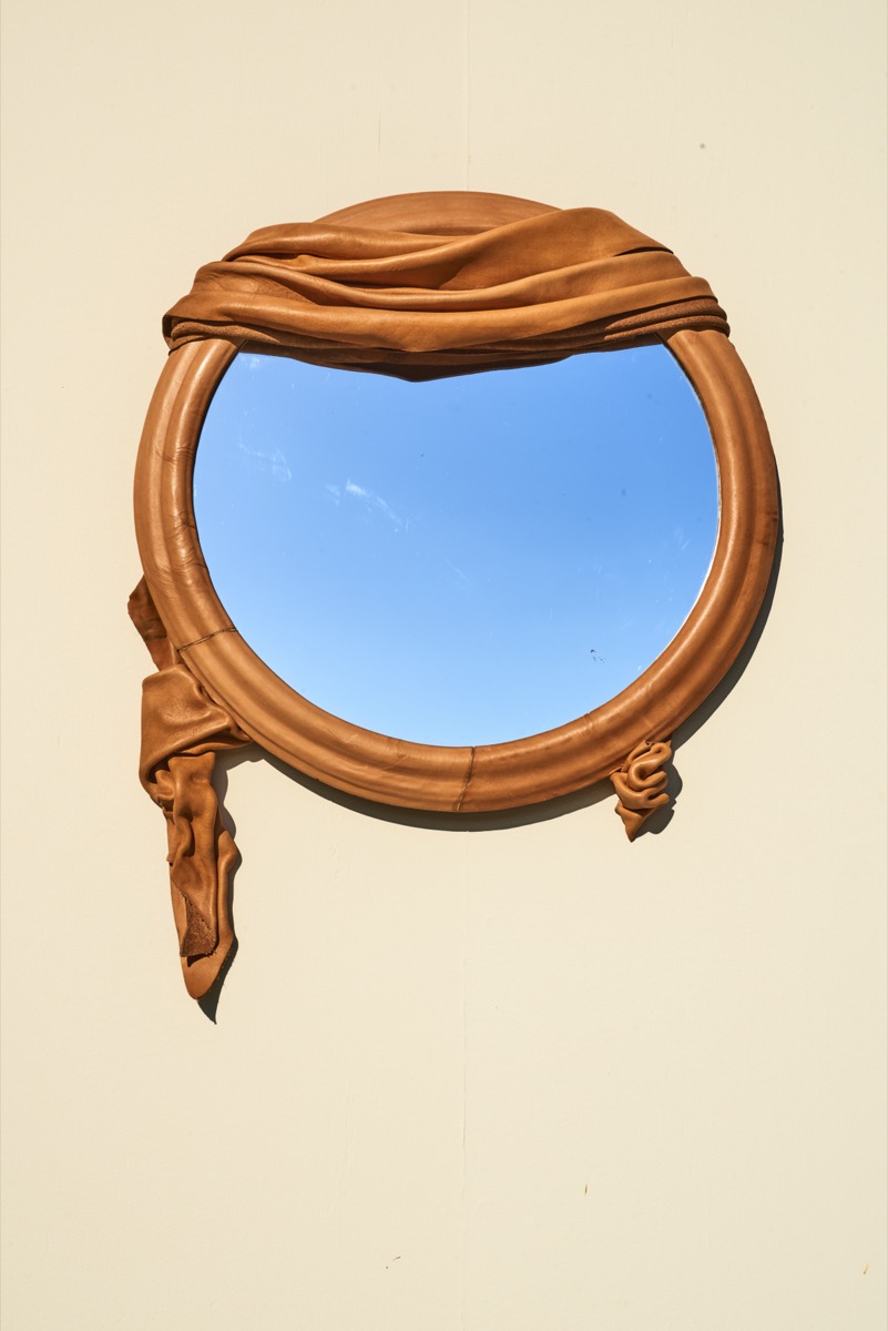 Handcrafted leather table by Bianca Stilwell