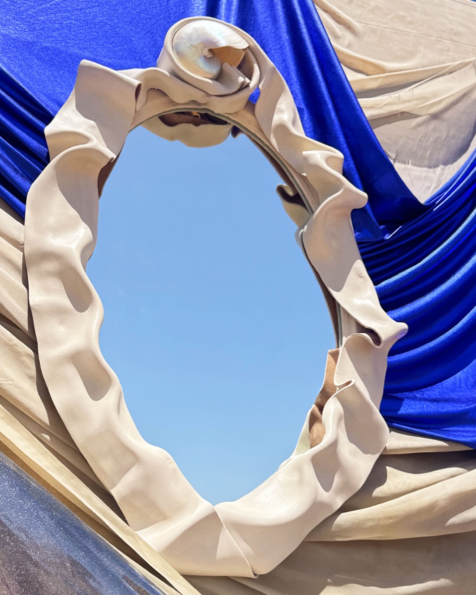 Contemporary leather art with historical surface treatments